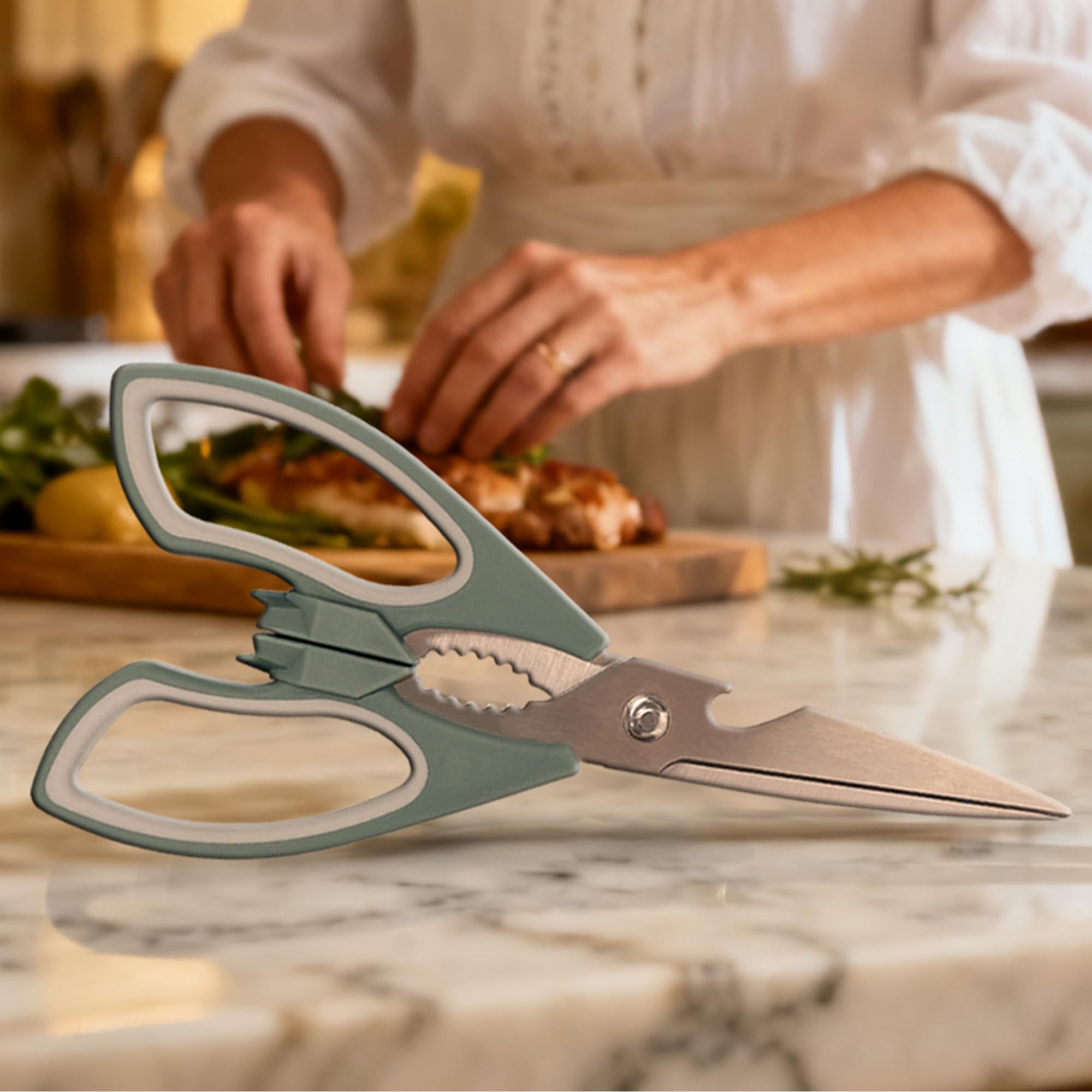 Bat and Cat Shaped Large Handles Kitchen Scissors front view