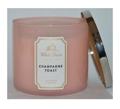 Bath and Body Works Champagne Toast 3 Wick Candle with White Barn Label