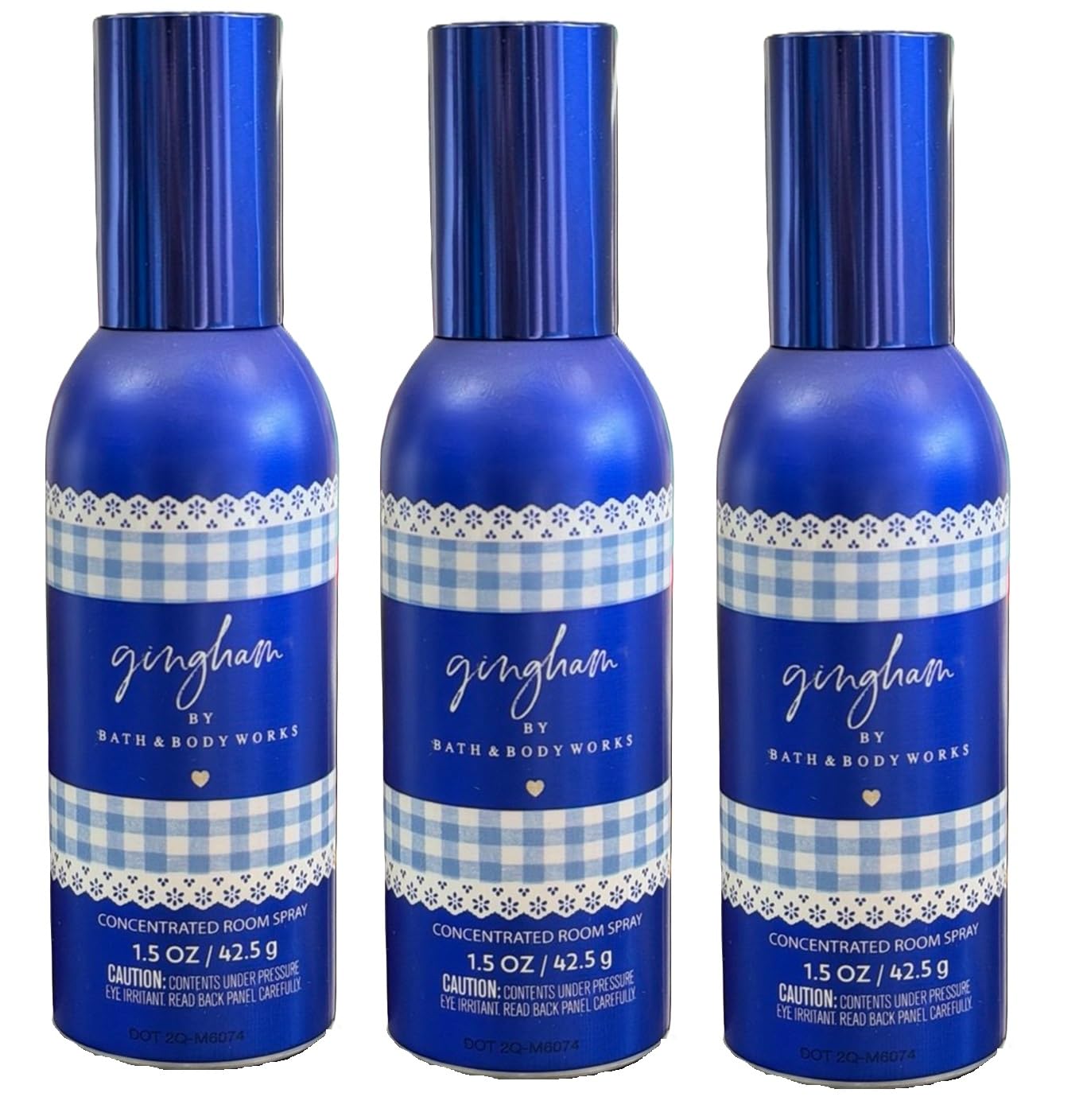 Bath and Body Works Concentrated Room Spray Pack of 3 Gingham packaging