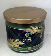 Bath & Body Works 3-Wick Candle in Fresh Balsam packaging varies
