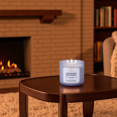 Lavender Bergamot candle 14.5 oz by Bath & Body Works in decorative glass jar with metal lid