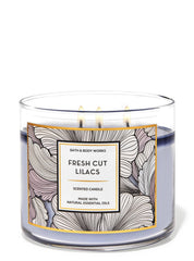 Decorative glass jar candle Fresh Cut Lilacs by White Barn Bath & Body Works for indoor use