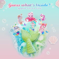 Six fruit scented bath bombs with hidden mermaid toy