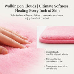 bath mat shower rug in pink color