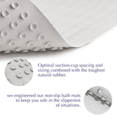 Large neutral color Epica bathtub mat 16x28 in shower