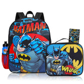 Batman Backpack and Lunch Box Set for Boys 15x12x5 inches with detachable insulated lunch bag
