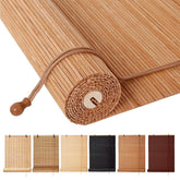 BAYUE bamboo blinds roll up window shade light filtering