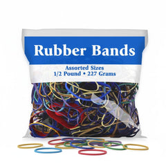 Bazic rubber bands assorted multicolor bundle for office and school
