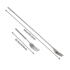 Portable compact extendable fork for BBQ camping and picnics