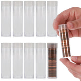 BCW coin storage tubes clear plastic screw top 10 pack