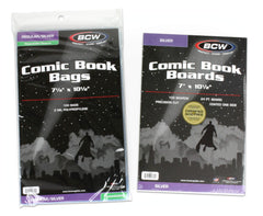 BCW Silver Age resealable comic bags and backing boards set 100 count
