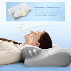 Horn side elevated neck support for BDEUS pillow