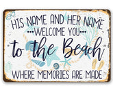 Beach Decor Personalized metal sign front view