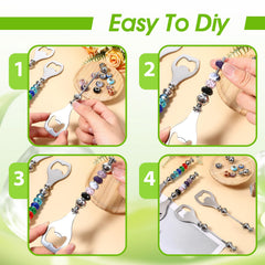 Stainless steel and ABS beadable beer opener silver color