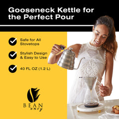 Bean Envy gooseneck kettle stainless steel 40oz