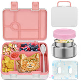 beaquee bento lunch box kids pink set