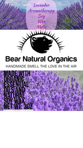 BearNaturalOrganics lavender essential oil wax melts in 6 cavity pack