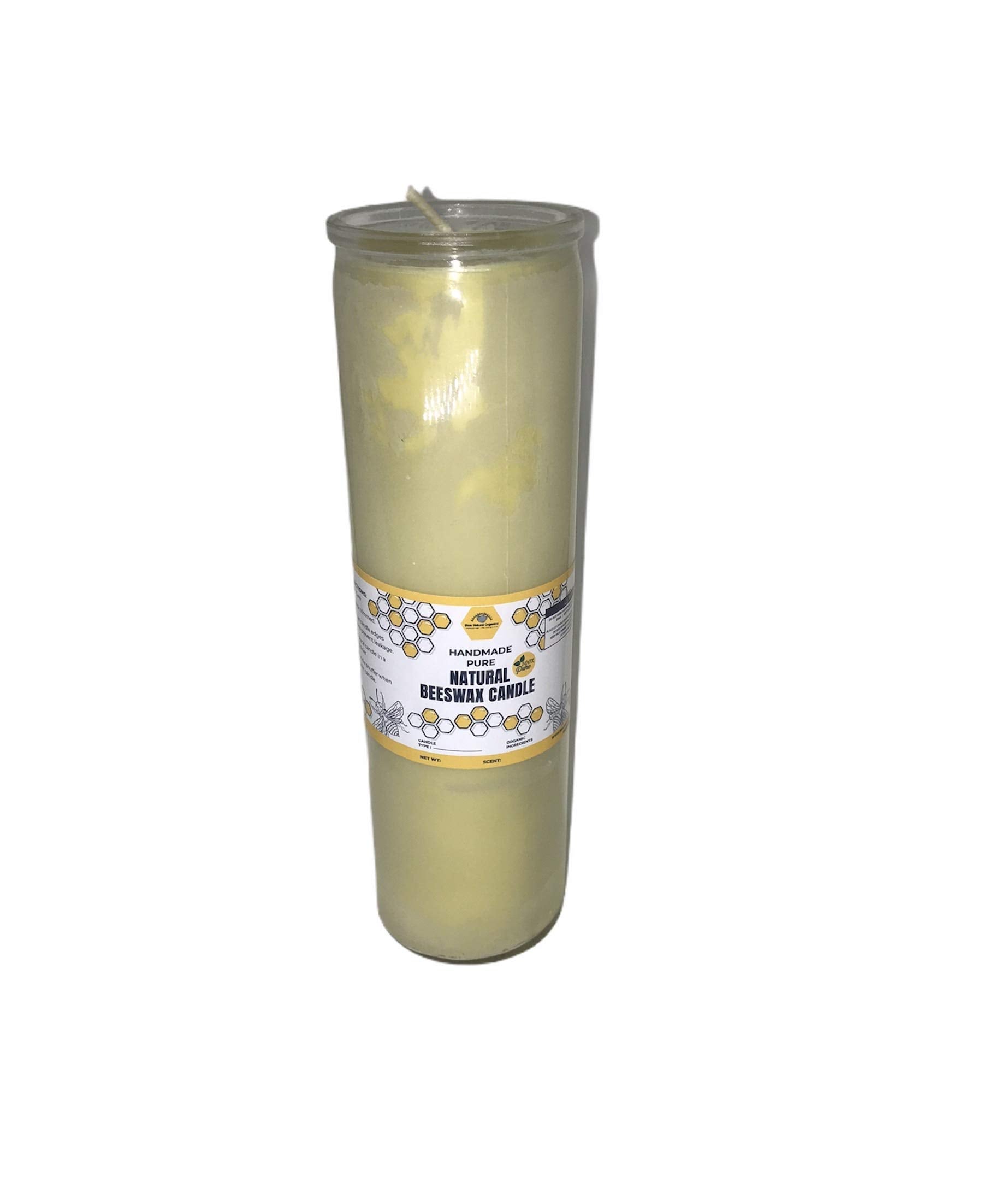 BearNaturalOrganics pure natural beeswax pillar candle 2x9 inches