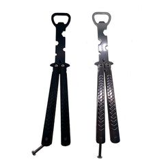 Beautiful Folding Exercise Bottle Opener stainless steel close up
