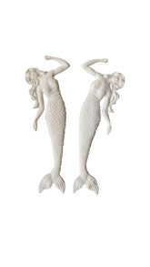 Beautiful Mermaids Pair resin appliques front view