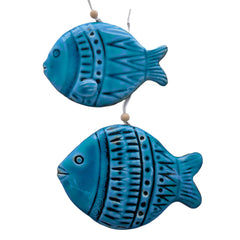 Becheru Art 2 pcs handmade ceramic fish wall decor