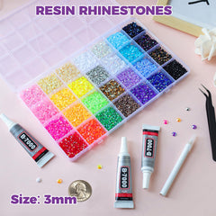 bedazzling nail art rhinestones resin jelly set