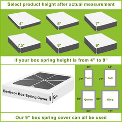 Bedecor wrap around box spring cover 4-way fit
