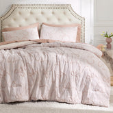 Bedsure queen comforter set pink boho color