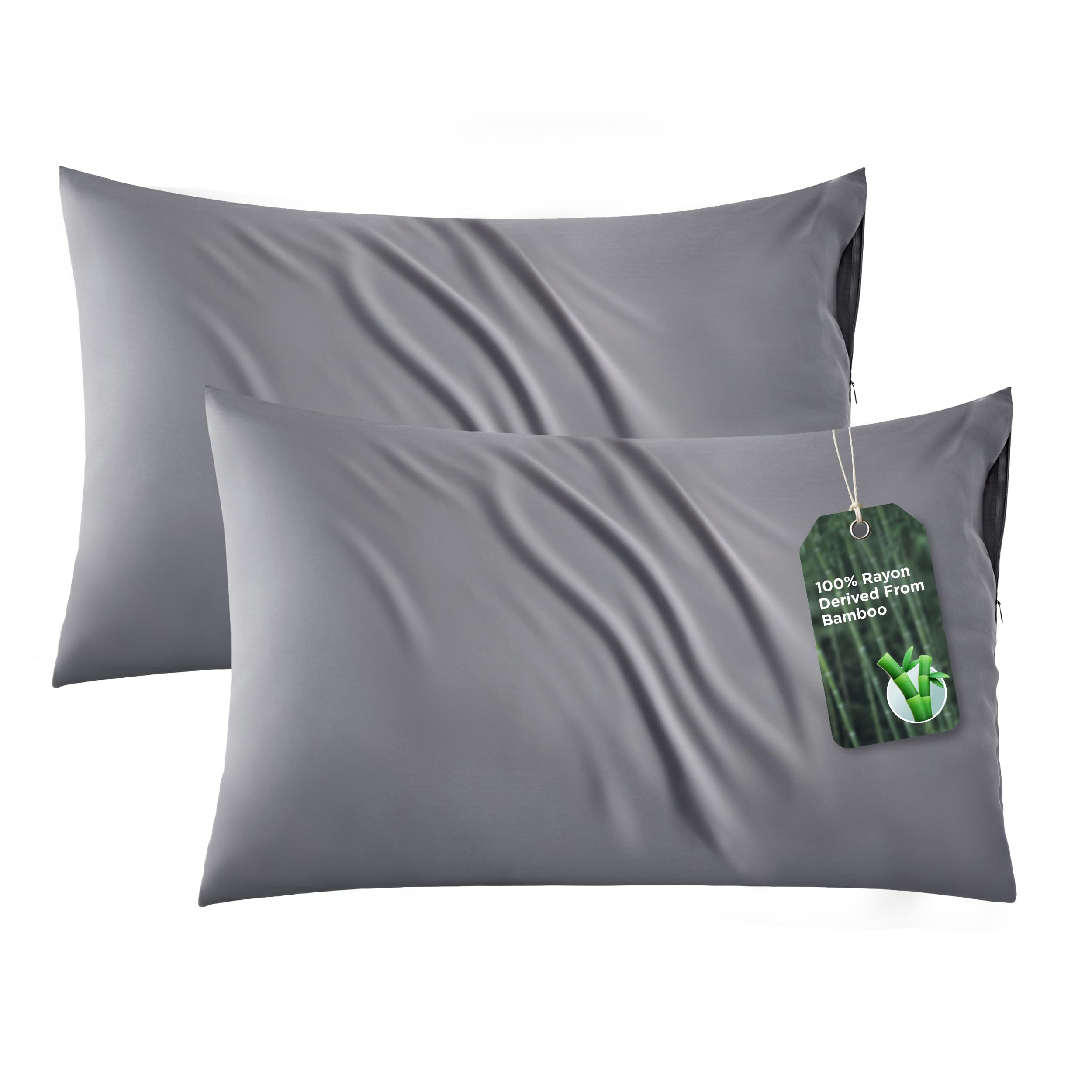 Bedsure zipper pillow cases queen 20x30 2-pack