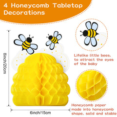 4 sheets of bee and sunflower decals for bottom decoration