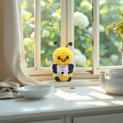 Bee plush gift for Teacher Appreciation with wooden base