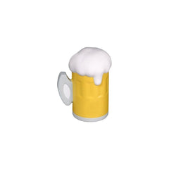 Beer Mug Stress Reliever yellow foam desk toy with handle 3.5 by 2.5 inches