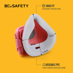 Soft silicone reusable respirator with adjustable headband pink
