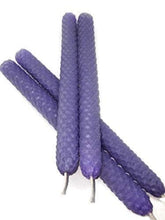 Beeswax Hand Rolled Lavender 8 Inch Taper Candle 2 front view