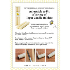 beeswax taper candle 8inch height 1inch diameter