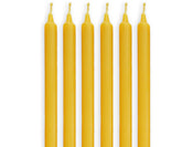 set of 6 beeswax tapers with cotton wick no lead or metal