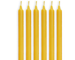set of 6 beeswax tapers with cotton wick no lead or metal