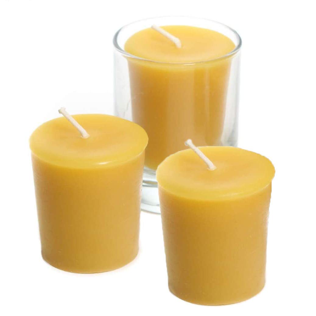 Beeswax votive candles 2in tall and 1.5in diameter from the set