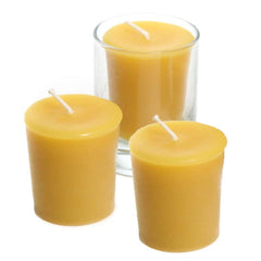Beeswax votive candles 2in tall and 1.5in diameter from the set