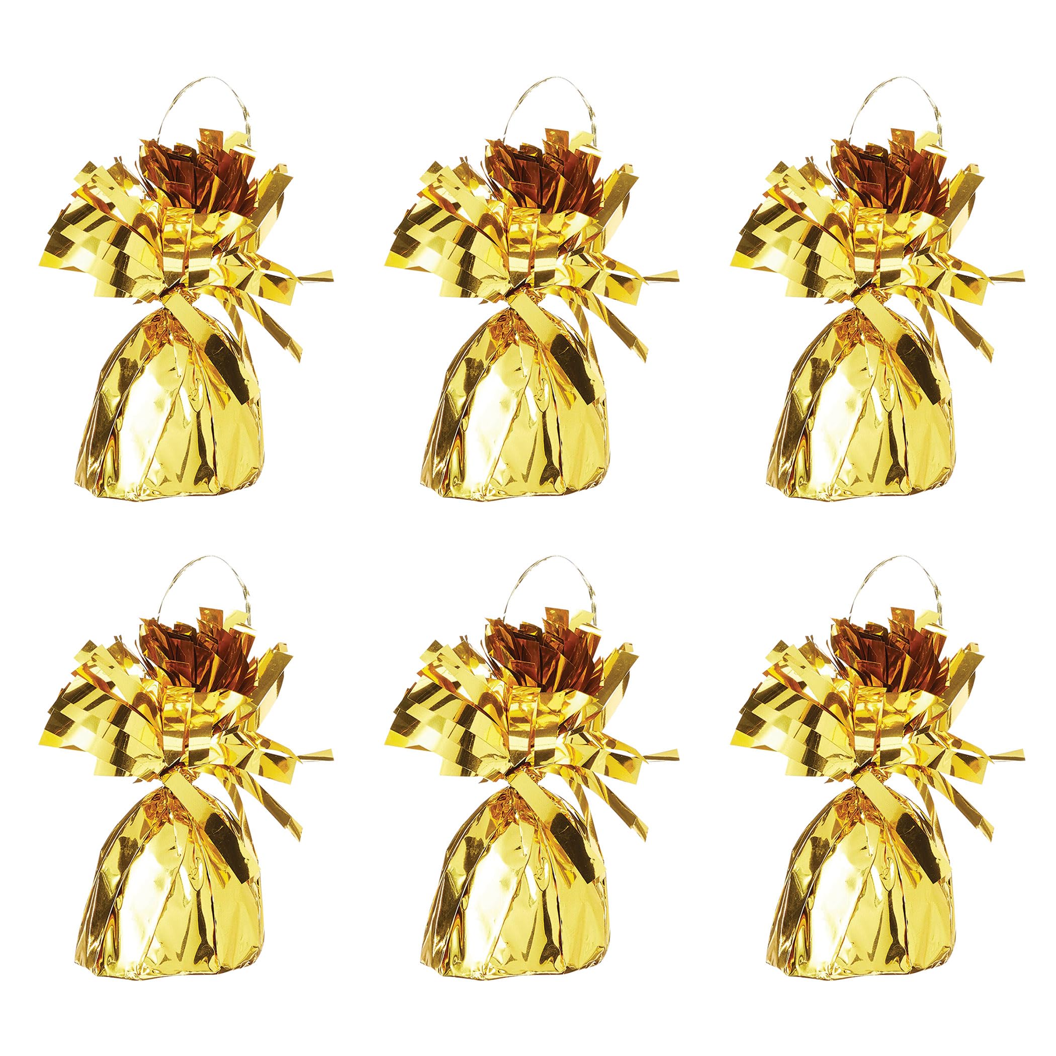 Beistle balloon weight wrapped in gold metallic foil