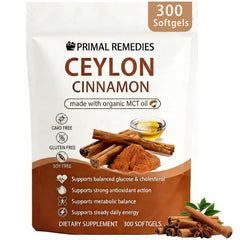 Belano Primal Remedies Ceylon Cinnamon softgel bottle label