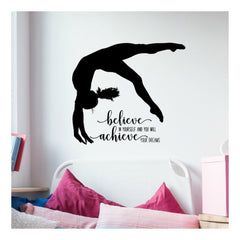 Gymnast Quote Decor wall decal for studio or child's room
