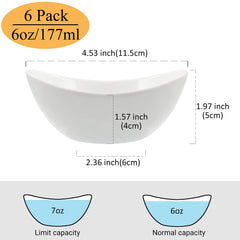 Boat-shaped Belinlen 6 oz ceramic dip bowls
