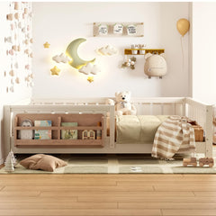 Low profile Montessori floor bed design for easy access