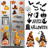Bememo fridge magnets fall Halloween set featuring Thanksgiving style dwarves pumpkin and hat on fridge