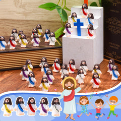 Five color options red blue purple yellow white miniature Jesus figures