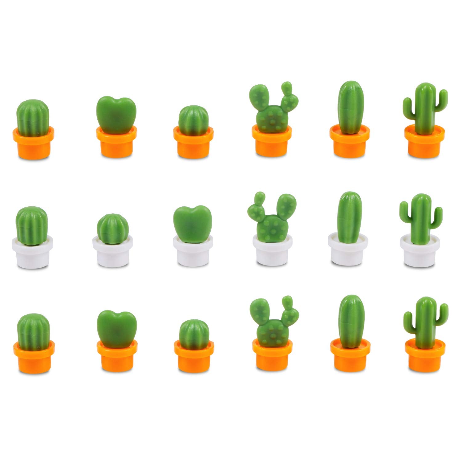 Benbo cactus refrigerator magnets 18pcs on metal surface