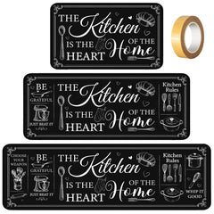 bencailor 3 pieces kitchen rugs set packaging