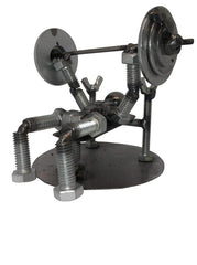 Bench Press Weight Lifter Figurine made from recycled bolts