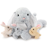 BENINY 4 Pcs Bunny stuffed animal set mommy bunny with 3 babies